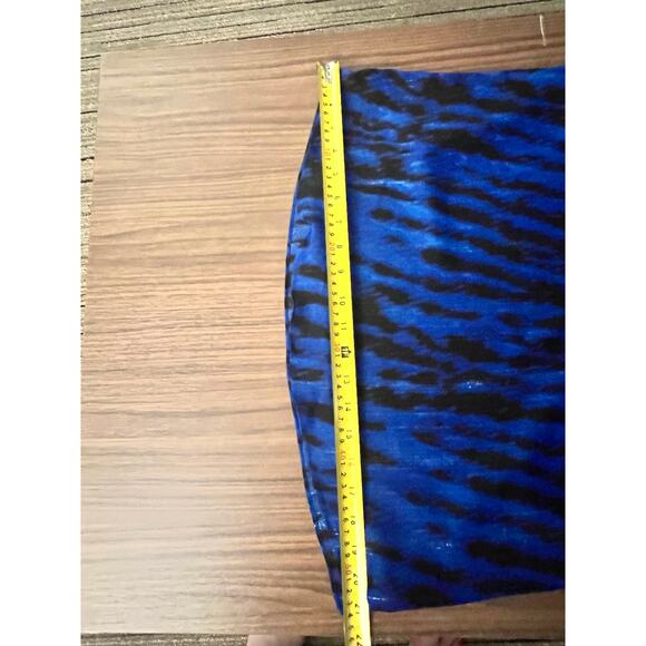 DKNY Blouse XS Blue Black Long Sleeve Sheer Top Ruffle Cuff Women’s Shirt - Picture 6 of 9